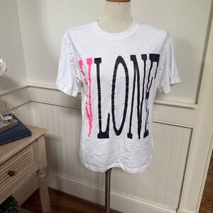 Vlone White Pink Black Graphic Logo T-Shirt Size Small Short Sleeve Streetwear